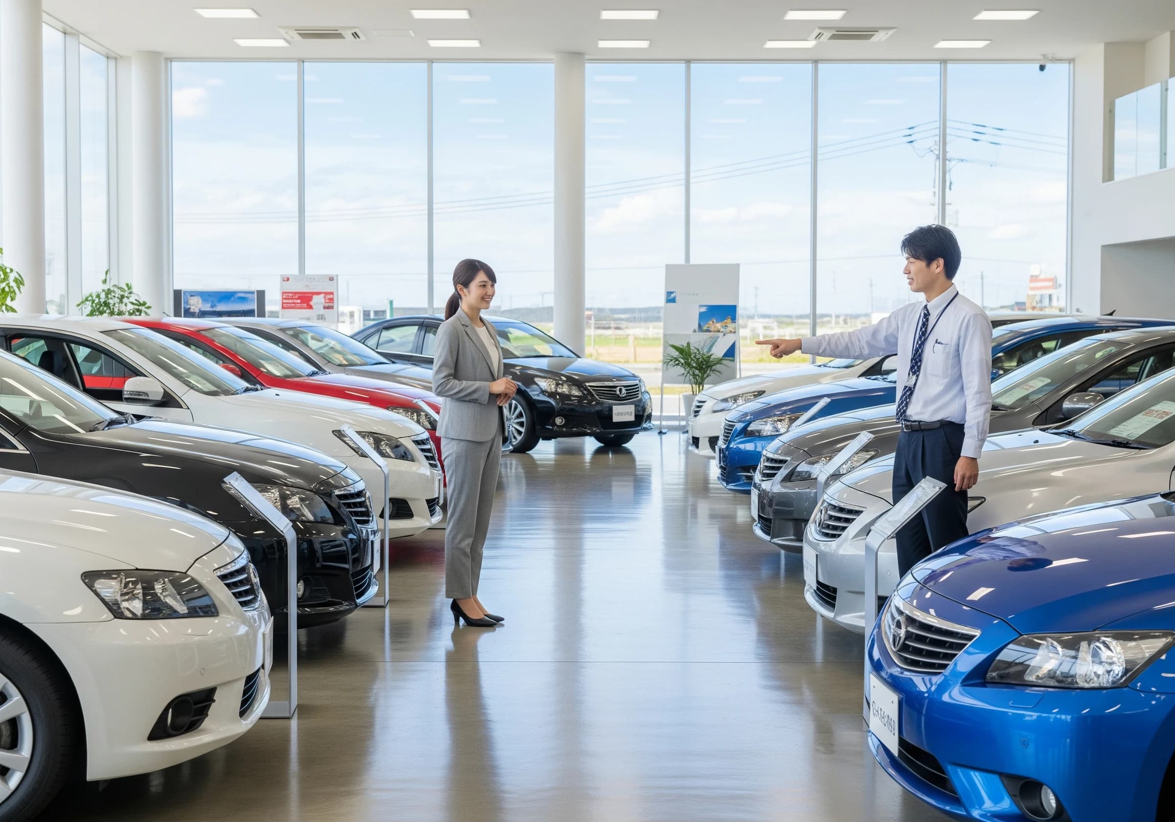 並ぶ中古車の販売在庫